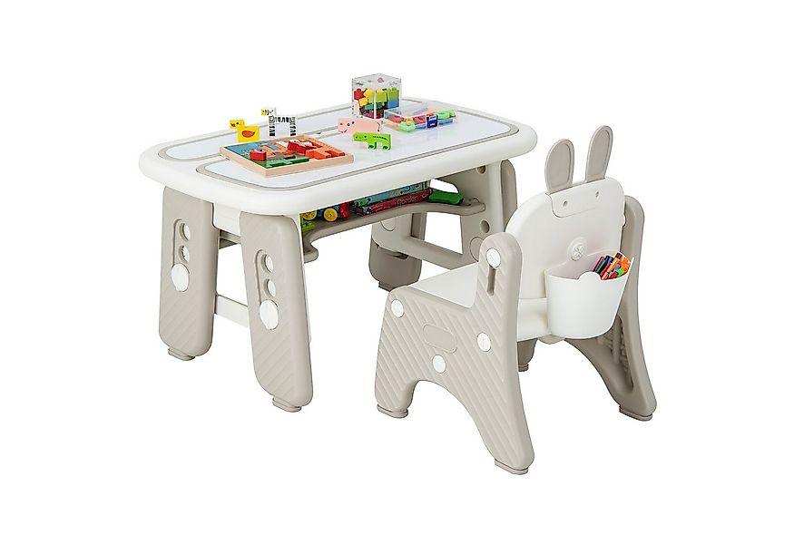 COSTWAY Kindersitzgruppe Spieltisch mit Stuhl, höhenverstellbar günstig online kaufen