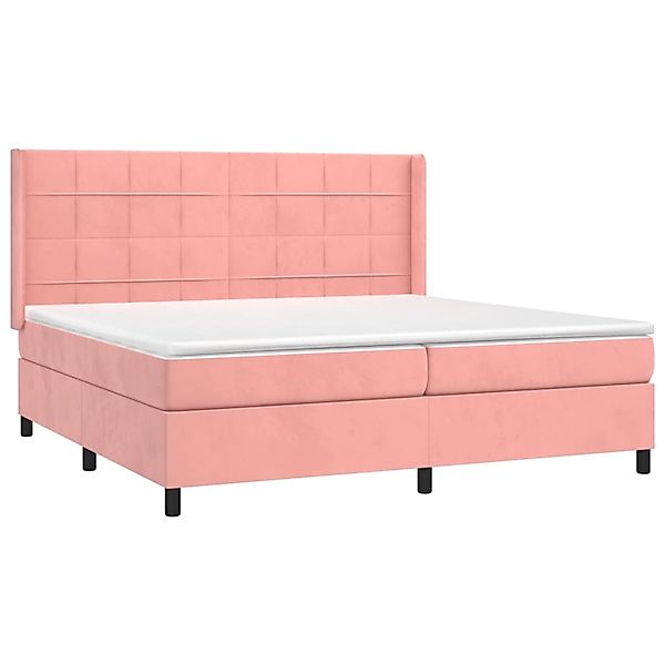 vidaXL Boxspringbett mit Matratze & LED Rosa 200x200 cm Samt 3139588 günstig online kaufen