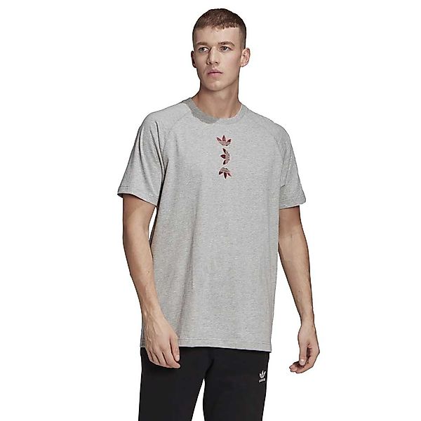 Adidas Originals Zeno Kurzärmeliges T-shirt S Medium Grey Heather / Scarlet günstig online kaufen
