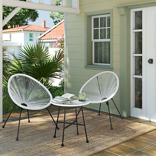 SONGMICS Gartenlounge-Set, (3-tlg., 1 Tisch, 2 günstig online kaufen