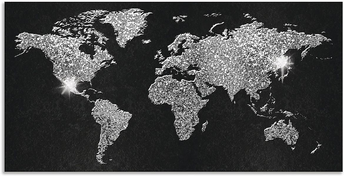 Artland Wandbild "Weltkarte Glitzer" Land- & Weltkarten 1 Stk. tlg. als Alu günstig online kaufen
