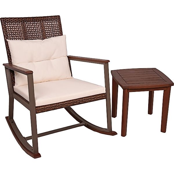Garden Pleasure Schaukelstuhl-Set Sinaloa Dunkelbraun FSC® günstig online kaufen