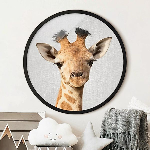 Rundes Gerahmtes Bild Baby Giraffe Gandalf günstig online kaufen