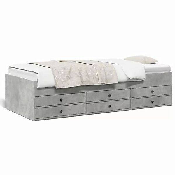 vidaXL Bett Tagesbett mit Schubladen Betongrau 100x200 cm Holzwerkstoff günstig online kaufen