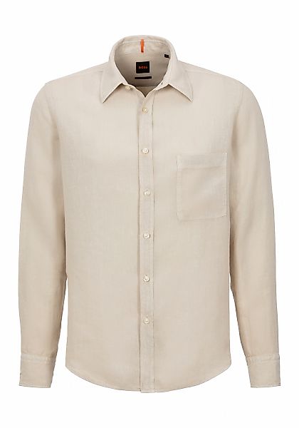 BOSS ORANGE Leinenhemd "Relegant" 100% Leinen Regular Fit Atmungsaktiv günstig online kaufen
