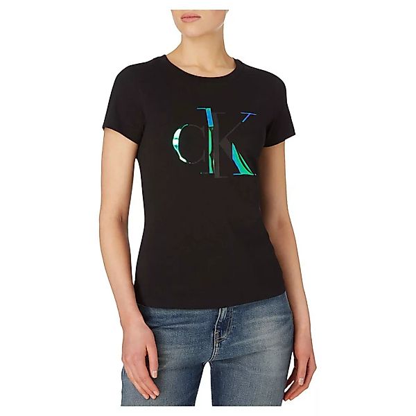 Calvin Klein Jeans Distorted Iridescent Kurzärmeliges T-shirt XS Ck Black günstig online kaufen