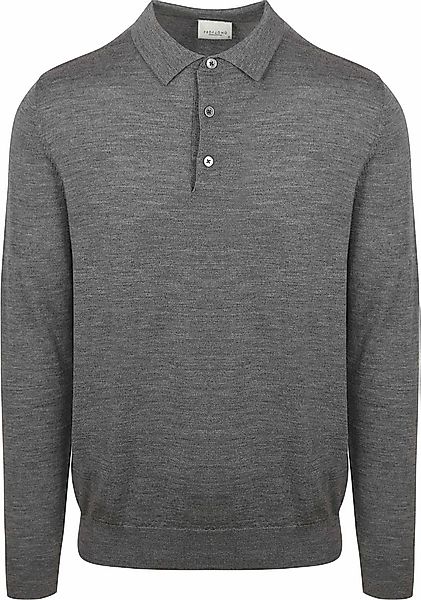 Profuomo Longsleeve Poloshirt Merinowolle Grau - Größe S günstig online kaufen