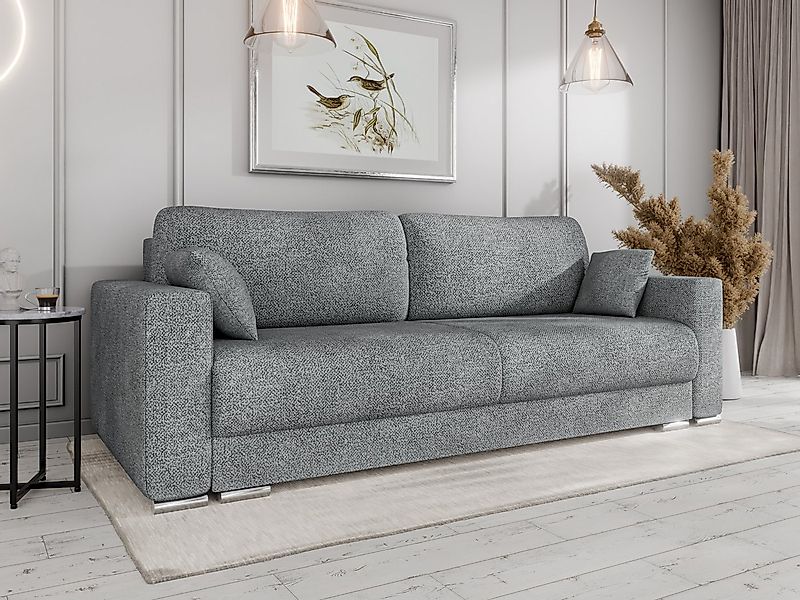 PANDA MÖBEL GmbH Schlafsofa CALMA Schlafsofa mit Bettkasten 3-Sitzer modern günstig online kaufen