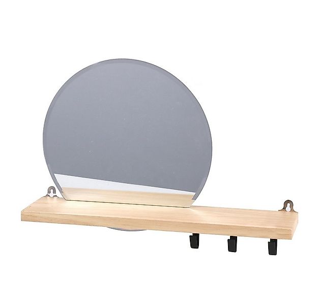 Urban Living Wandspiegel Holzregal mit Rundspiegel Garderobenspiegel 3 Gard günstig online kaufen