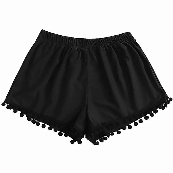 FIDDY Shorts Damen-Strandshorts mit Bommel und Quaste, elastisch, für den S günstig online kaufen