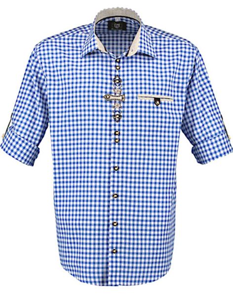 OS Trachten Trachtenhemd TH-0251 Stickerei Krempelarm günstig online kaufen