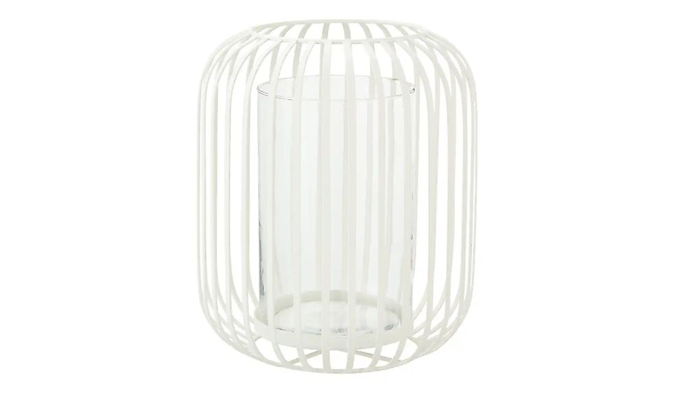HOME STORY Windlicht mit Glaseinsatz   ¦ weiß ¦ Eisen,Glas ¦ Maße (cm): H: günstig online kaufen