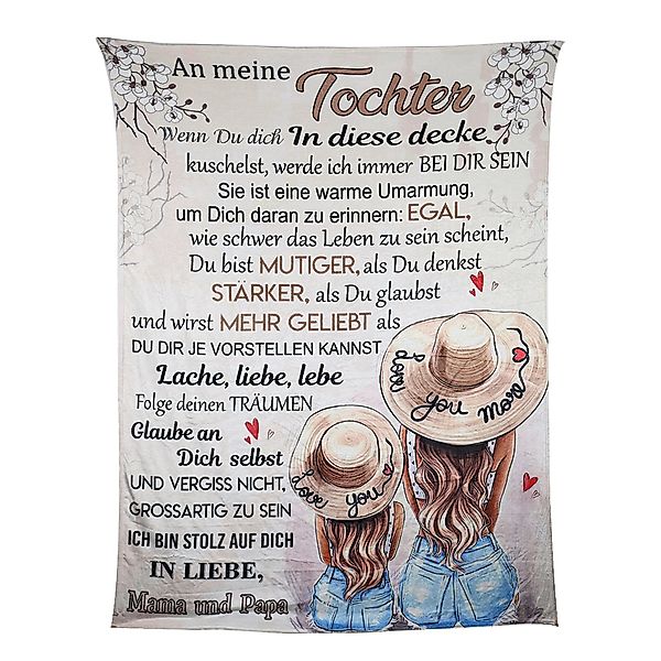 Einschlagdecke Personalisierte Kuscheldecke An unsere Tochter günstig online kaufen