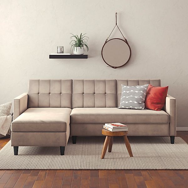 Dorel Home Ecksofa "Hartford II" mit Bettfunktion und Stauraum, Recamiere b günstig online kaufen