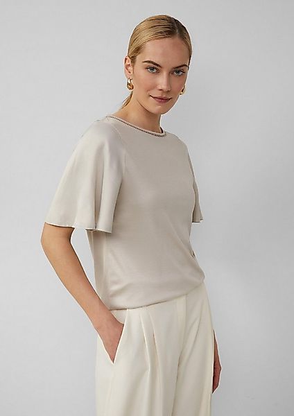 s.Oliver Kurzarmshirt T-Shirt Viskose-T-Shirt mit Rundhalsausschnitt und Sa günstig online kaufen