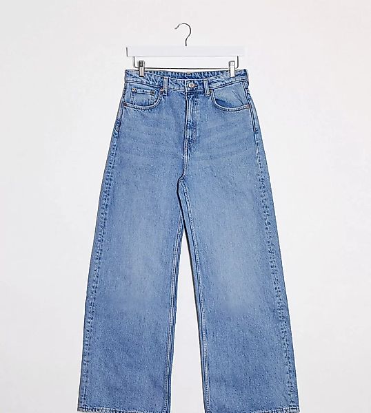 Weekday – Blaue Jeans aus Bio-Baumwolle mit weitem Bein günstig online kaufen