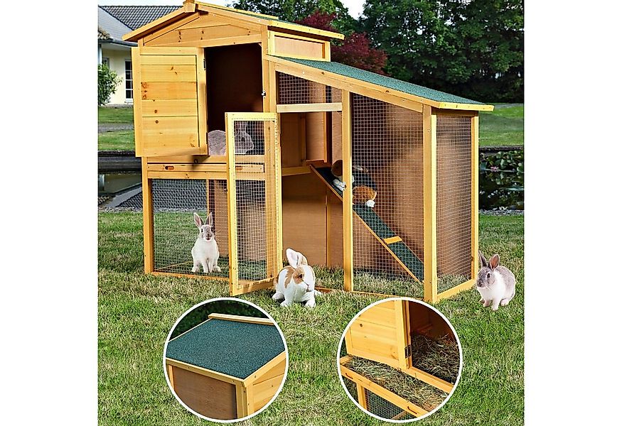 Melko Kleintierstall Kleintierstall Hasenstall Hasenkäfig Kaninchenstal Fre günstig online kaufen