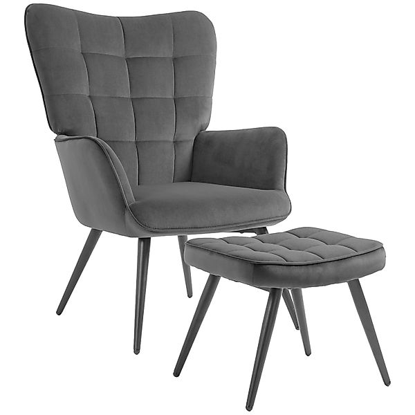 HOMCOM Relaxsessel Polstersessel mit Samtoptik (Esszimmerstuhl, günstig online kaufen