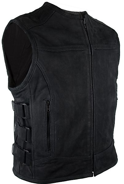 MDM Lederweste Matt Schwarze Motorrad Biker günstig online kaufen