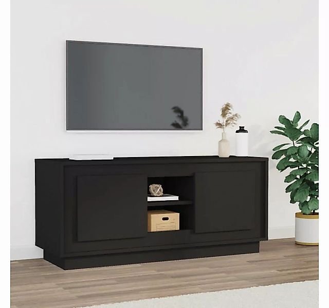 furnicato TV-Schrank Schwarz 102x35x45 cm Holzwerkstoff günstig online kaufen