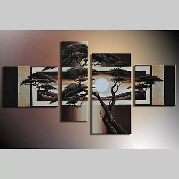 4 Leinwandbilder AFRIKA Baum (13) 120 x 70cm Handgemalt günstig online kaufen