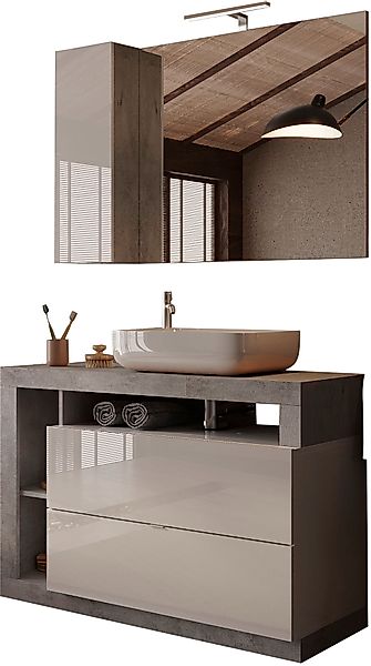 welltime Badmöbel-Set »Hamburg, Badezimmerset 2tlg. Breite 110 cm, Badmöbel günstig online kaufen