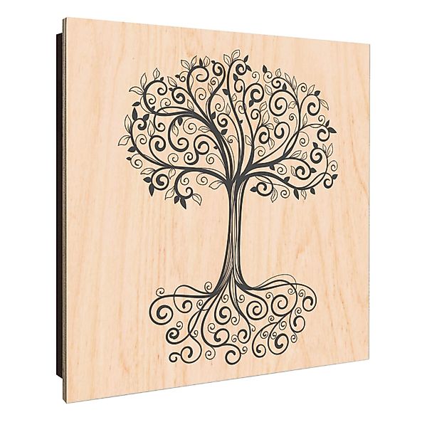 Banjado Schlüsselkasten Holz 30x30cm Schwarz Scharnier Rechts 50 Haken Desi günstig online kaufen