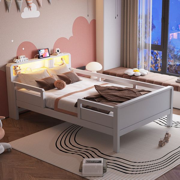 Merax Kinderbett mit LED und USB- günstig online kaufen