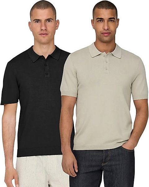 ONLY & SONS Poloshirt Herren Basic Polo im Doppelpack günstig online kaufen