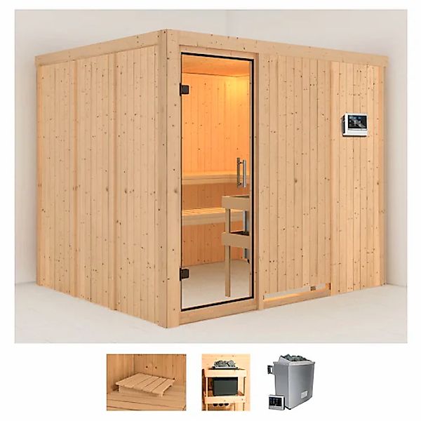 Karibu Sauna »Gitte« Set, 9-kW-Ofen mit externer Steuerung günstig online kaufen
