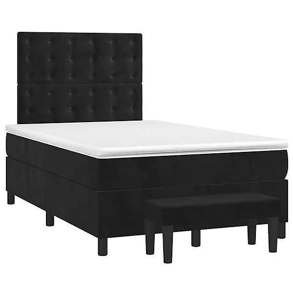 vidaXL Boxspringbett mit Matratze Schwarz 120x200 cm Samt 3138075 günstig online kaufen