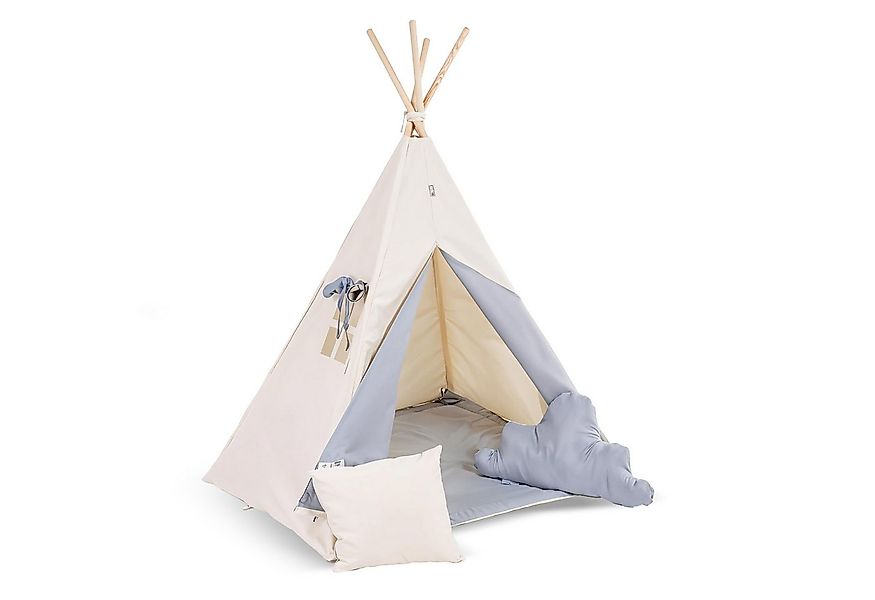 Rainbow Kids Tipi-Zelt Grauer Wolf, Personen: 2 (mit kleinem Zubehör, 4 tlg günstig online kaufen
