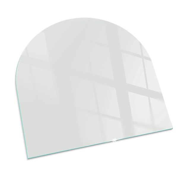 Tulup Glasplatte für Kamin Grau Glas unter Kamin Halbkreis 100x100 cm Grau günstig online kaufen