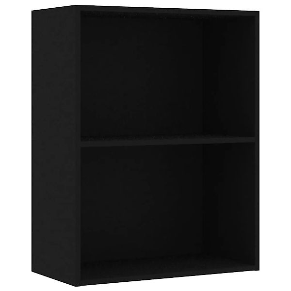 vidaXL Bücherregal 2 Fächer Schwarz 60x30x76,5 cm Holzwerkstoff 800964 günstig online kaufen