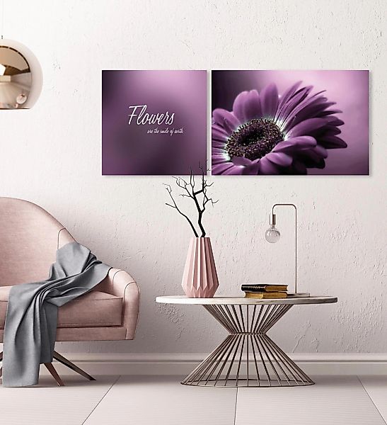queence Leinwandbild "Flower", Blumen-Blumenbilder-Kunst-Modern-Spa-Spa Bil günstig online kaufen