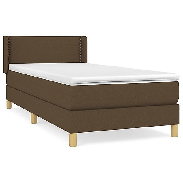 vidaXL Boxspringbett, Boxbett mit Matratze Dunkelbraun 100x200 cm Stoff günstig online kaufen