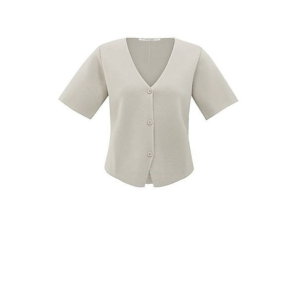 YAYA Rundhalspullover Strickoberteil mit kurzen Ärmeln günstig online kaufen