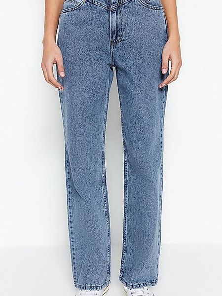 Trendyol Weite Jeans (1-tlg) Plain/ohne Details günstig online kaufen