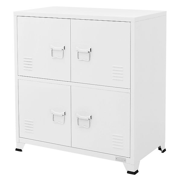 ML-Design Aktenschrank 75x40x80,5 cm Weiß aus Stahl Freistehender günstig online kaufen