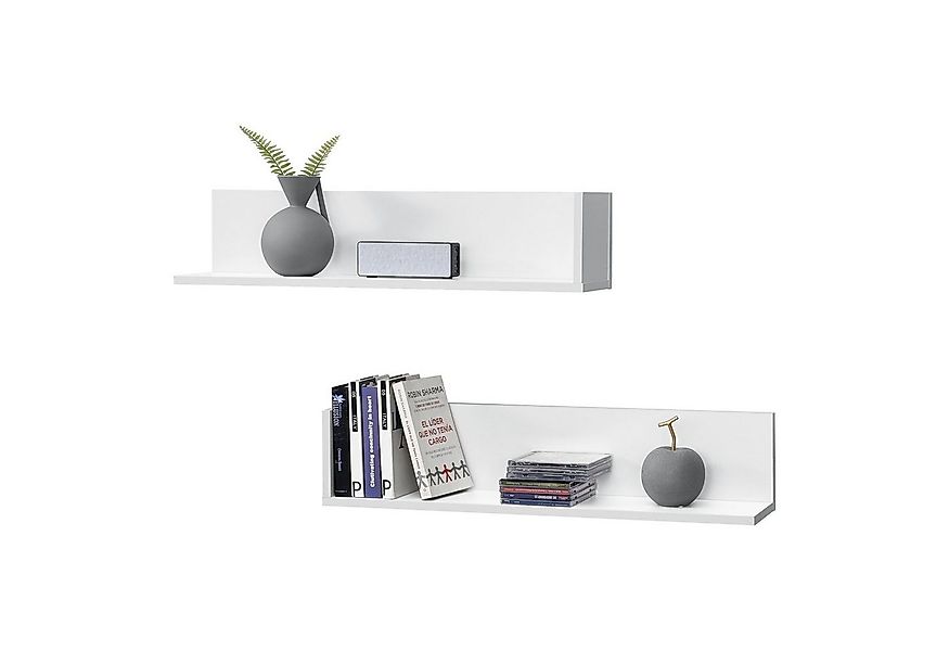 en.casa Wandregal, »Elverum« Wandablage 2-teilig Schweberegal Wandboard Wei günstig online kaufen