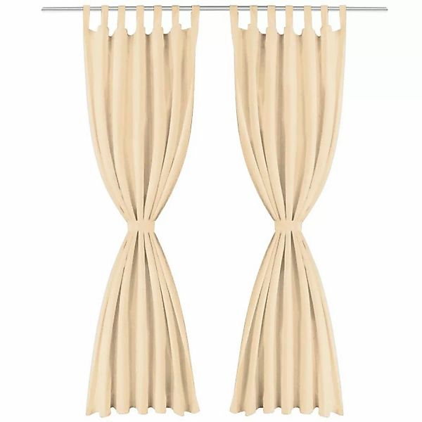 Vorhänge Mikro-satin 2 Stk. Mit Schlaufen 140x245 Cm Beige günstig online kaufen