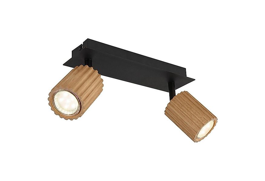 GLOBO LIGHTING Deckenstrahler WENZEL, 2-flammig, 25,5 x 13 cm, Braun, Schwa günstig online kaufen