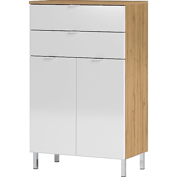 Germania Badkommode Mauresa 8531 Weiß-Eiche 97 cm x 60 cm günstig online kaufen