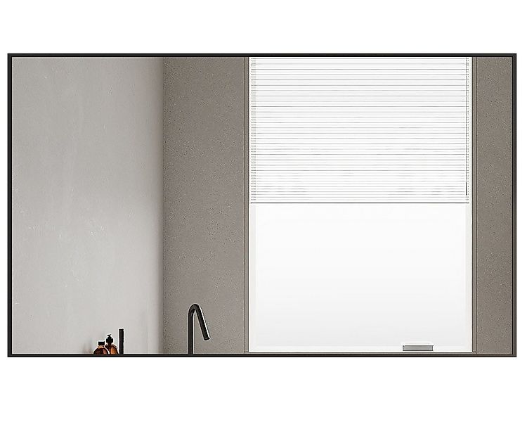 Boromal Spiegel groß Flur 100x60 60x100 Wand Schwarz Flurspiegel mit Alumin günstig online kaufen