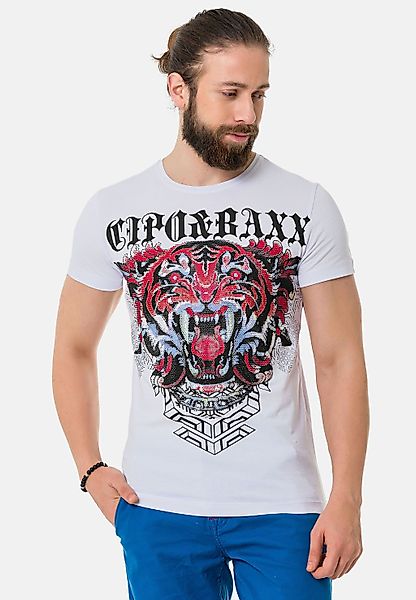Cipo & Baxx T-Shirt "T-Shirt" mit Löwen-Grafikdruck günstig online kaufen
