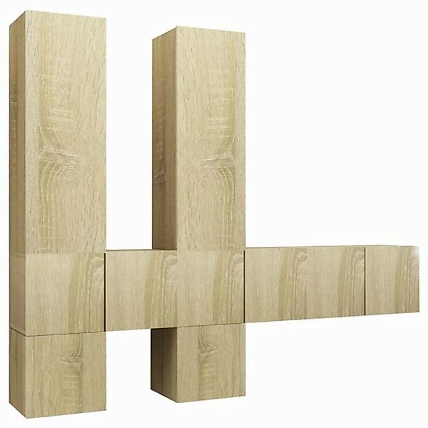 vidaXL TV-Schrank 7-tlg. TV-Schrank-Set Sonoma-Eiche Holzwerkstoff (7-St) günstig online kaufen