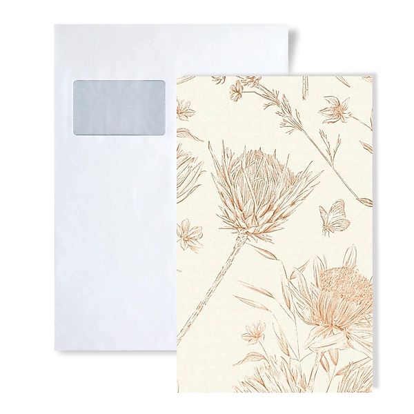 PROFHOME 1 MUSTERSTÜCK S-394271-GU DIN A4 MUSTER der Floralen Tapete günstig online kaufen