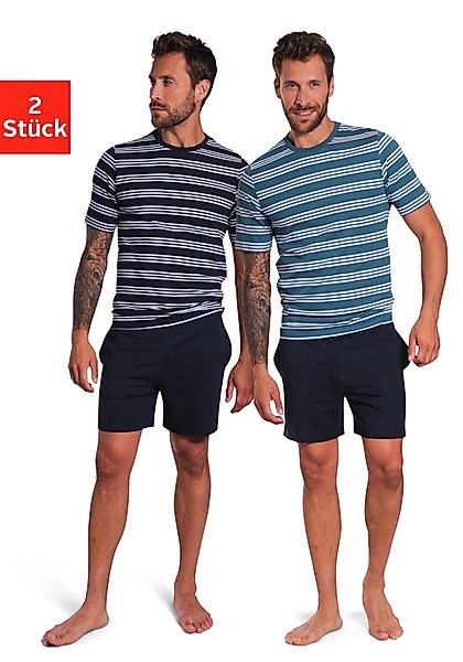 AUTHENTIC LE JOGGER Pyjama, (Packung, 4 tlg., 2 Stück), Schlafanzug mit ges günstig online kaufen