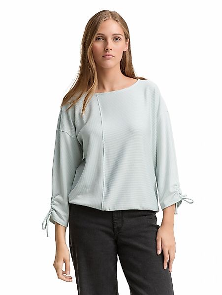 TOM TAILOR Denim 3/4-Arm-Shirt, in feiner Rippoptik günstig online kaufen