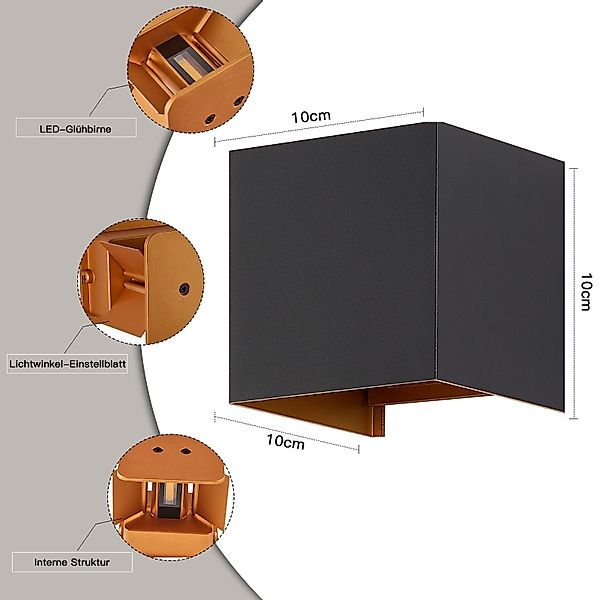 ZMH LED Wandleuchte Innen Wandlampe 5W günstig online kaufen